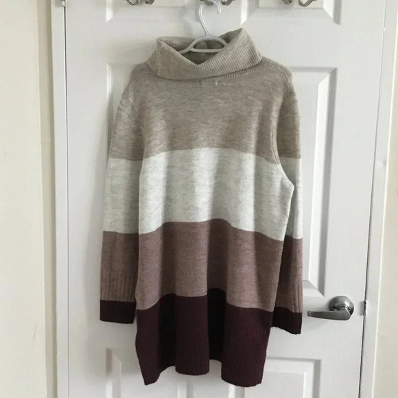 Reitmans Colorblock Turtleneck Pullover Sweater Sz XXL - Picture 2 of 11